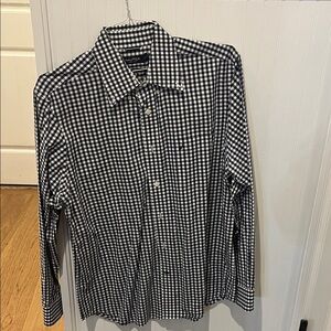 Nautica Men's Gingham Black and White Shirt